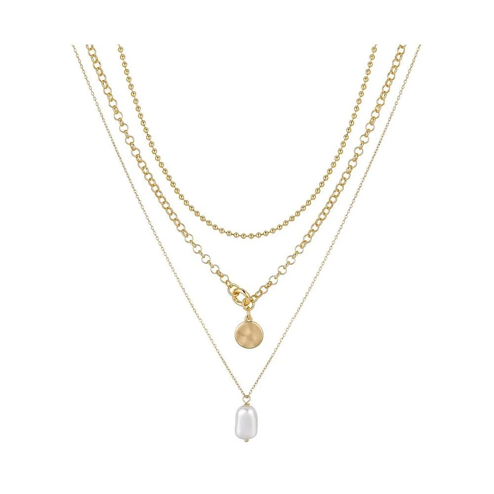 商品Unwritten|14K Gold Flash-Plated Imitation Pearl Layered Pendant Necklaces,价格¥150,第1张图片