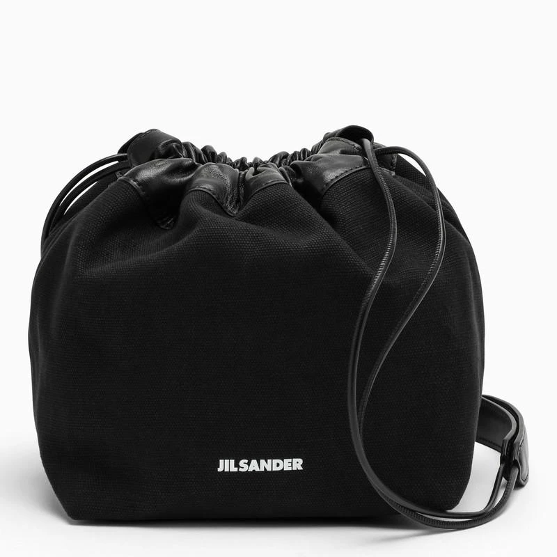 商品Jil Sander|Black canvas and leather bucket bag,价格¥4478,第1张图片