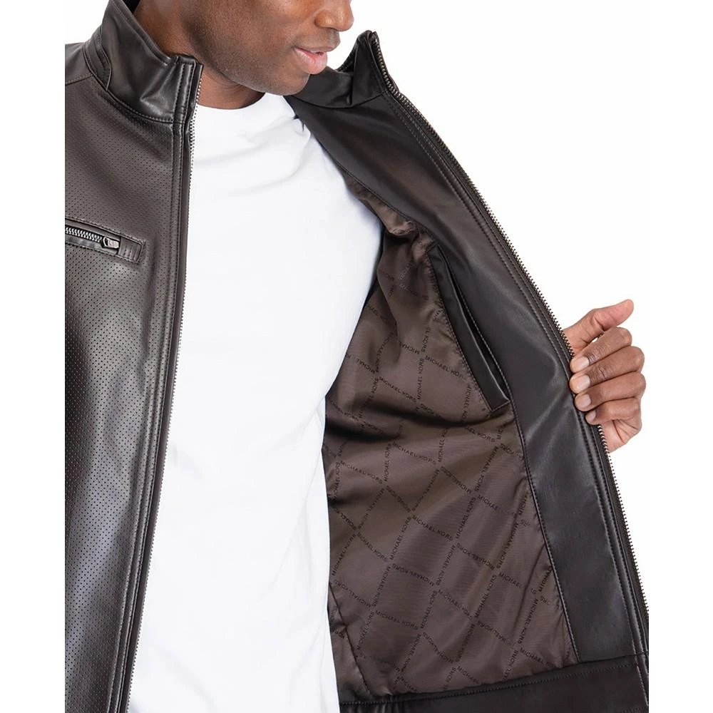 商品Michael Kors|Men's Perforated Faux Leather Moto Jacket, Created for Macy's,价格¥1004,第3张图片详细描述
