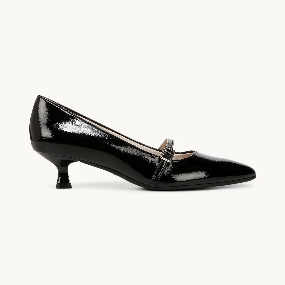 商品LifeStride|Madelyn Mary Jane Women's US 9 Black Leather Kitten Heel Pump RHS4145,价格¥631,第2张图片详细描述