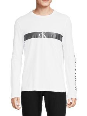 商品Calvin Klein|​Box Logo Long Sleeve Crewneck Tee,价格¥186,第1张图片