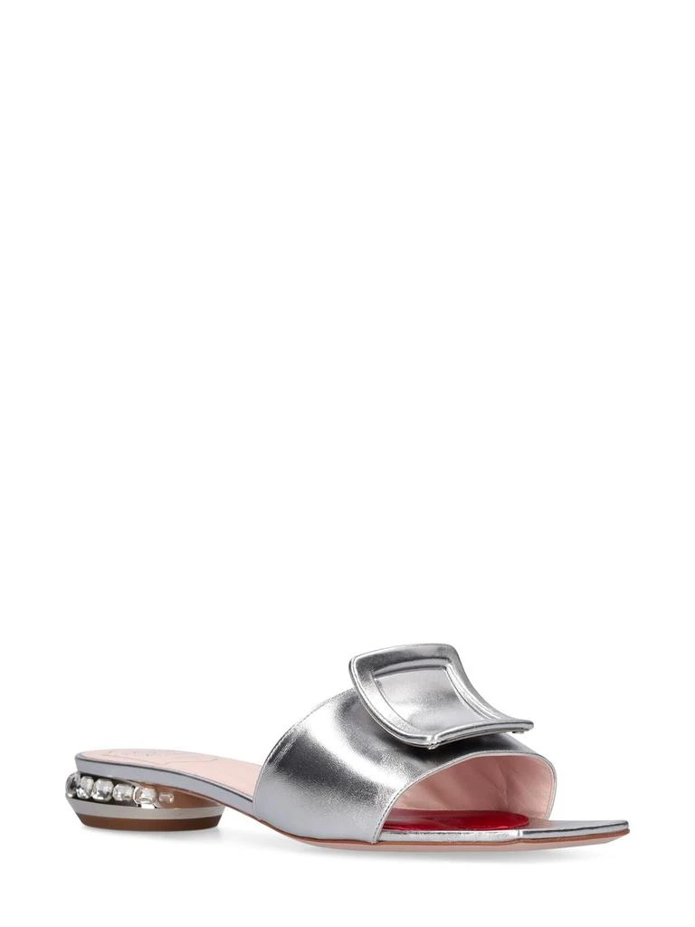 商品Roger Vivier|25mm Laminated Leather Flat Sandals,价格¥8210,第2张图片详细描述