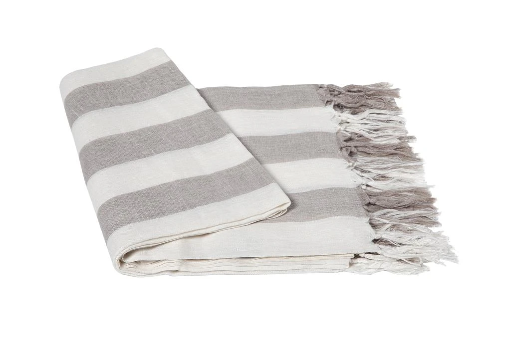 商品a & R Cashmere|100% Linen Stripe Throw,价格¥669,第1张图片