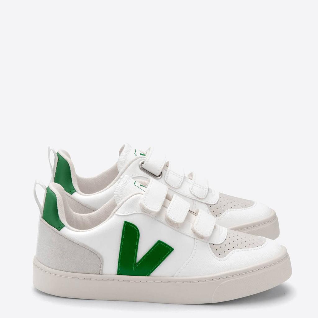 Veja Toddlers' V-10 Velcro Trainers - White/Emeraude商品第1张图片规格展示