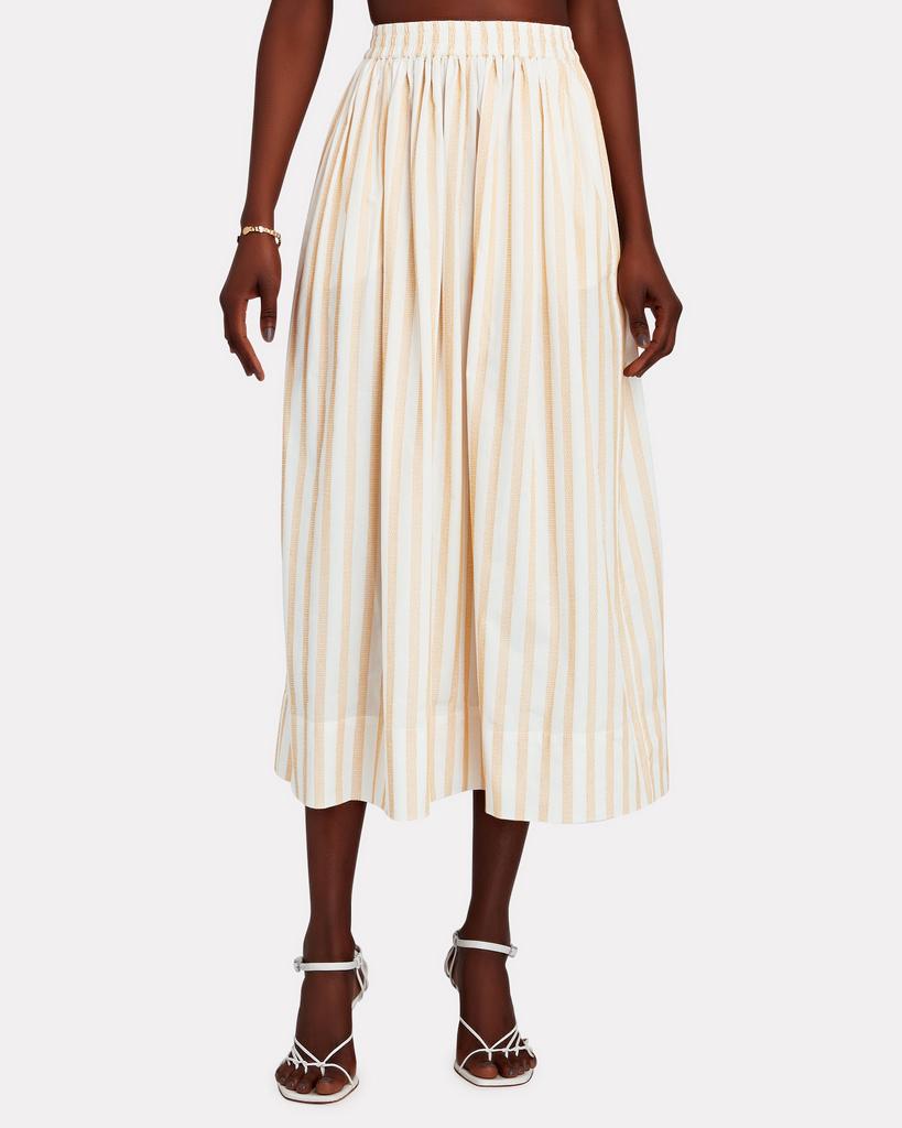 Acler Maxwell Striped Cotton Midi Skirt商品第3张图片规格展示