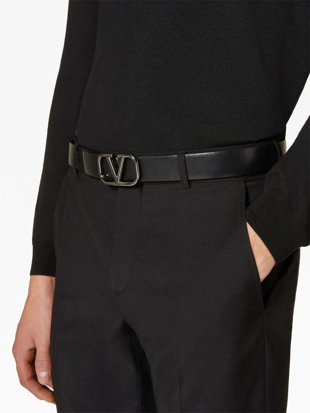 商品【商品预售7天】 Valentino|Valentino 男士腰带 YT0Q90AZR0NO 黑色,价格¥3409,第3张图片详细描述