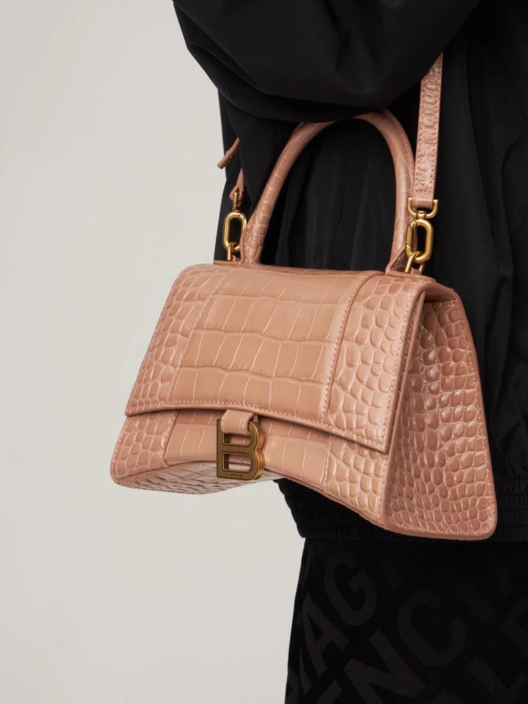 商品Balenciaga|Hourglass Croc Embossed Leather Bag,价格¥23199,第2张图片详细描述