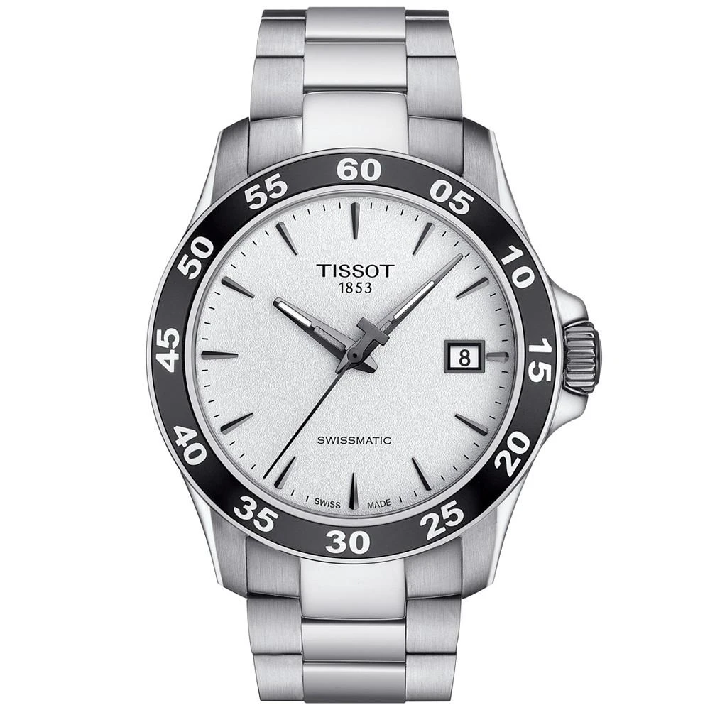 商品Tissot|Men's Swiss Automatic T-Sport V8 Gray Stainless Steel Bracelet Watch 42.5mm,价格¥2484,第1张图片