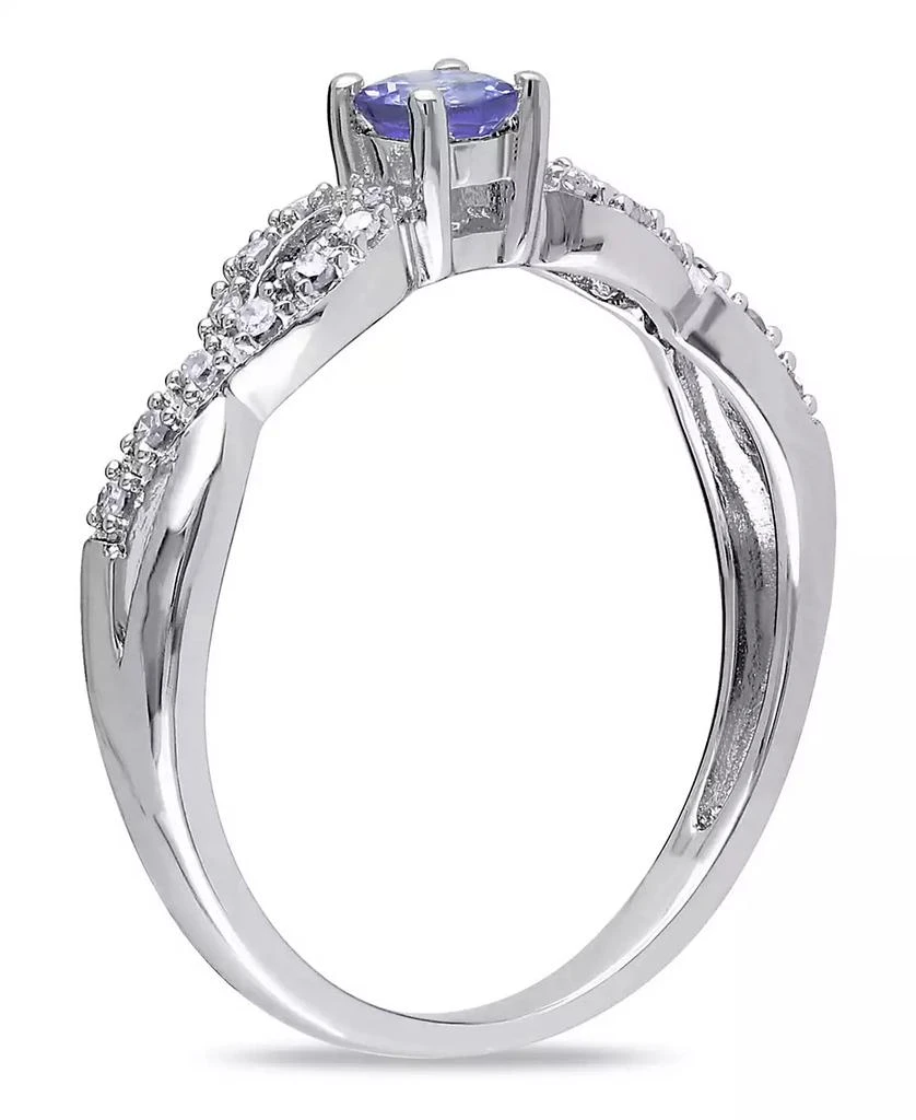 商品Macy's|Tanzanite (1/6 ct. t.w.) and Diamond (1/10 ct. t.w.) Sterling Silver, Infinity Ring,价格¥1183,第2张图片详细描述