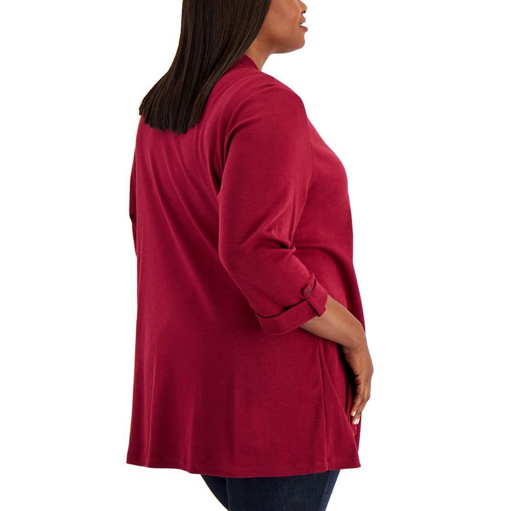 商品Karen Scott|Plus Size Cotton Cozy Cardigan, Created for Macy's,价格¥147,第5张图片详细描述