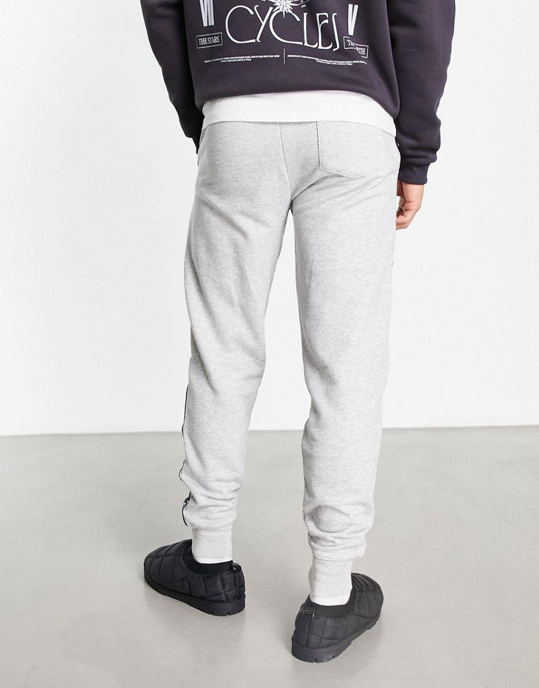 商品Tommy Hilfiger|Tommy Hilfiger authentic cuffed lounge joggers side logo taping in grey marl,价格¥651,第4张图片详细描述