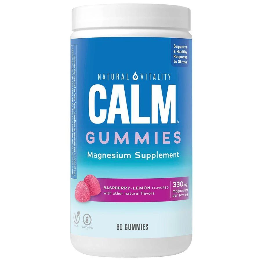 商品Natural Vitality|CALM Gummies Magnesium Supplement Raspberry-Lemon,价格¥164,第1张图片