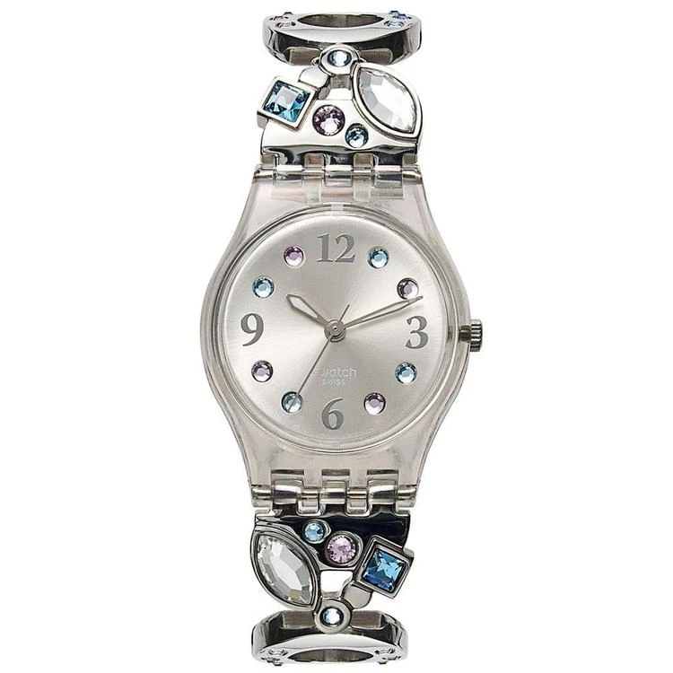 商品Swatch|Women's Swiss Menthol Tone Stainless Steel Link Bracelet Watch 25mm LK292G,价格¥654,第1张图片