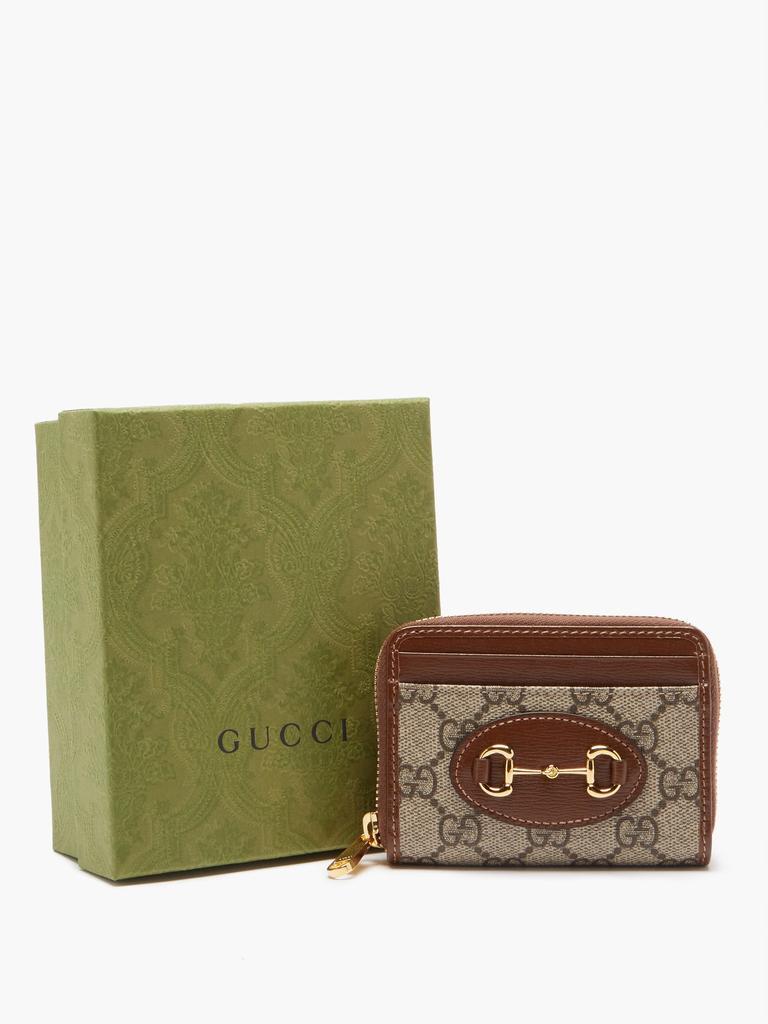 商品Gucci|1955 Horsebit GG-canvas and leather wallet,价格¥3117,第7张图片详细描述
