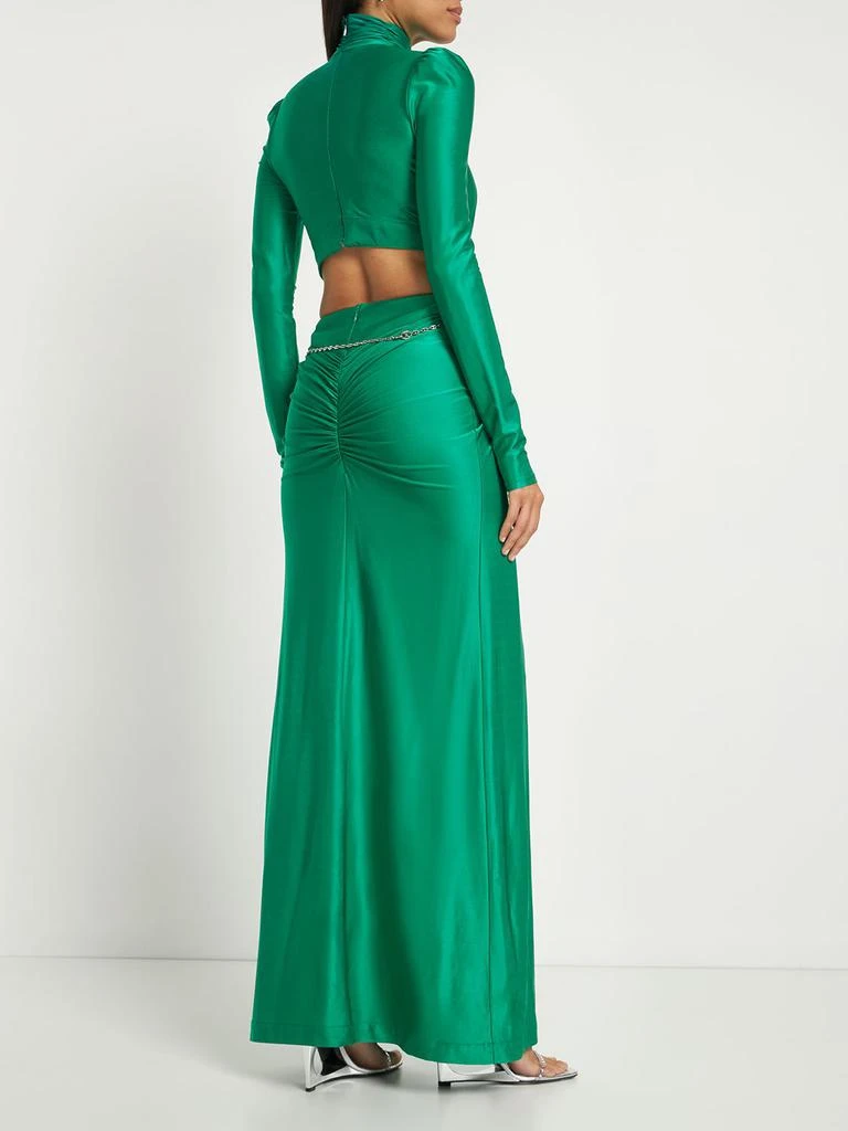 商品Paco Rabanne|Shiny Jersey Cutout Long Dress W/ Brooch,价格¥6436,第2张图片详细描述