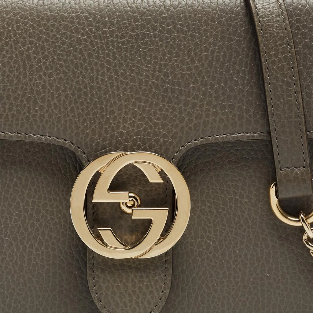 商品[二手商品] Gucci|Gucci Grey Leather Dollar Interlocking G Crossbody Bag,价格¥8373,第5张图片详细描述