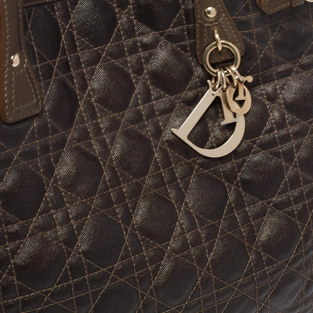商品[二手商品] Dior|Dior Metallic Brown Cannage Coated Canvas Medium Panarea Tote,价格¥3598,第5张图片详细描述