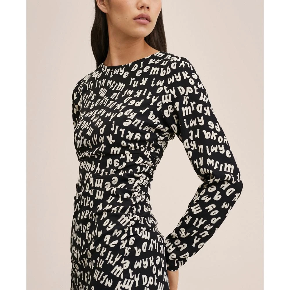 商品Mango|Women's Printed Ruched Dress,价格¥297,第5张图片详细描述