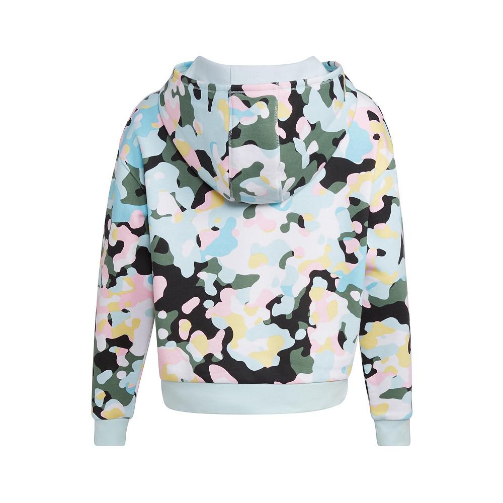 Big Girls Long Sleeve All-Over Print Hooded Pullover Sweatshirt商品第2张图片规格展示