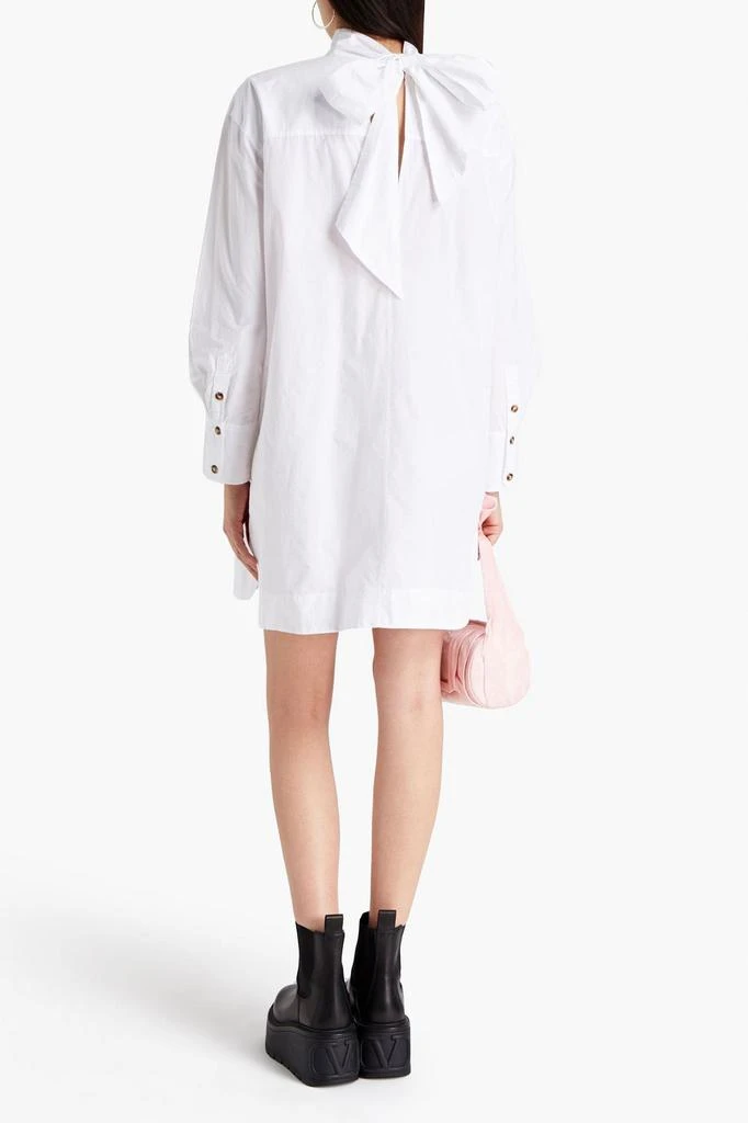 商品Ganni|Cutout embroidered organic cotton-poplin mini dress,价格¥609,第3张图片详细描述