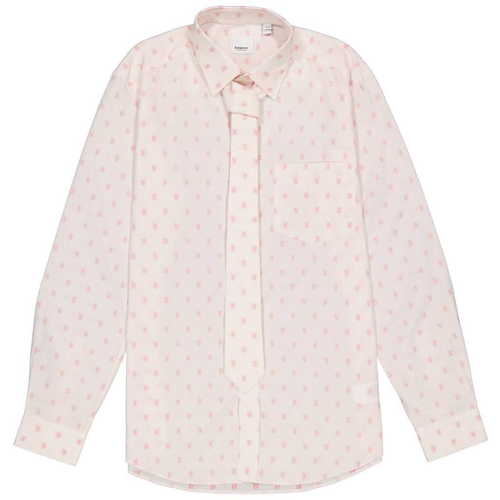 商品Burberry|Mens Alabaster Pink Cotton Shirt And Tie Set,价格¥3681,第1张图片