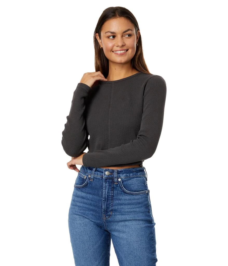 商品Madewell|Waffle Knit Crewneck Crop Tee,价格¥219,第1张图片