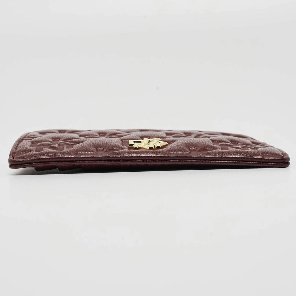 DKNY Burgundy Signature Embossed Leather Catherine Key Card Case 商品