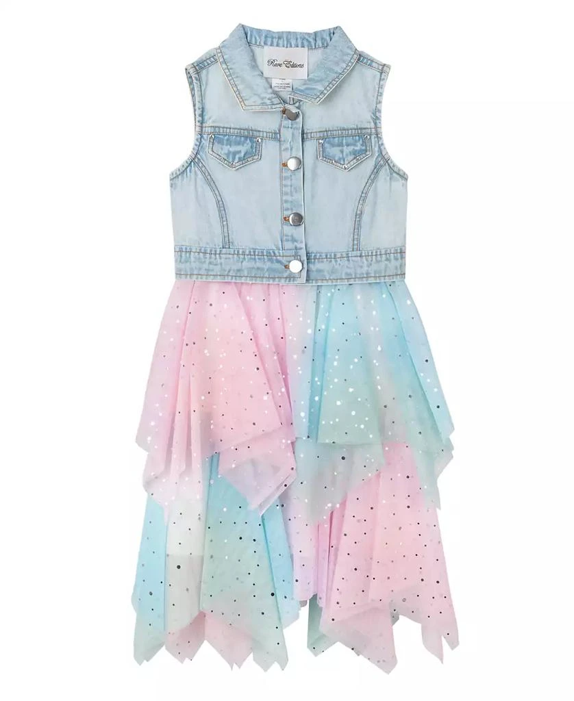 商品Rare Editions|Toddler & Little Girls Denim Vest Topper Dress,价格¥82,第1张图片