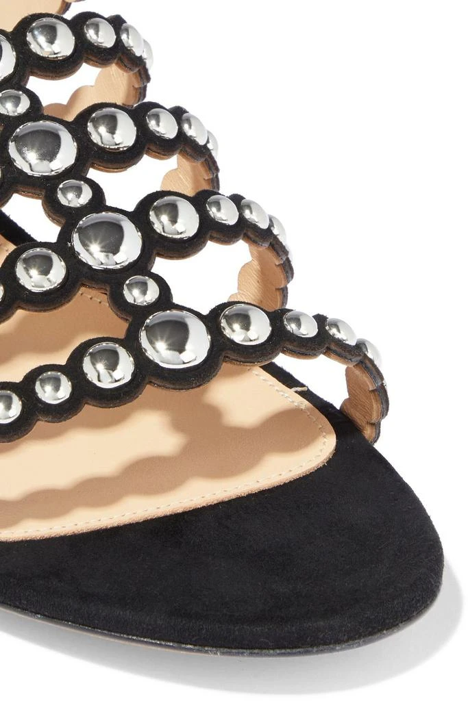 商品Sergio Rossi|Scalloped studded suede slides,价格¥1705,第4张图片详细描述