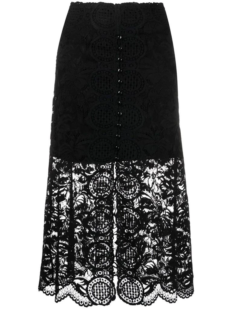商品Paco Rabanne|PACO RABANNE Lace Skirt Black,价格¥4530,第1张图片