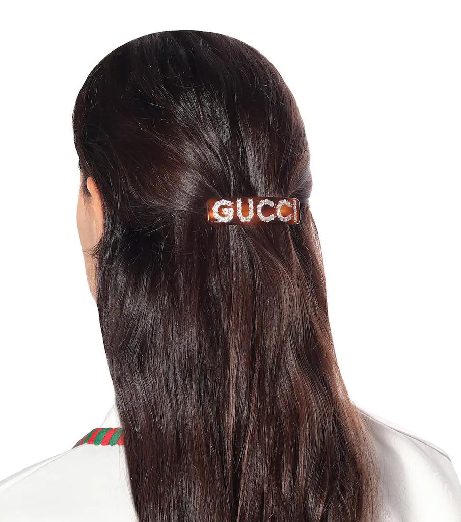 商品Gucci|Crystal-embellished logo hair clip,价格¥3109,第5张图片详细描述