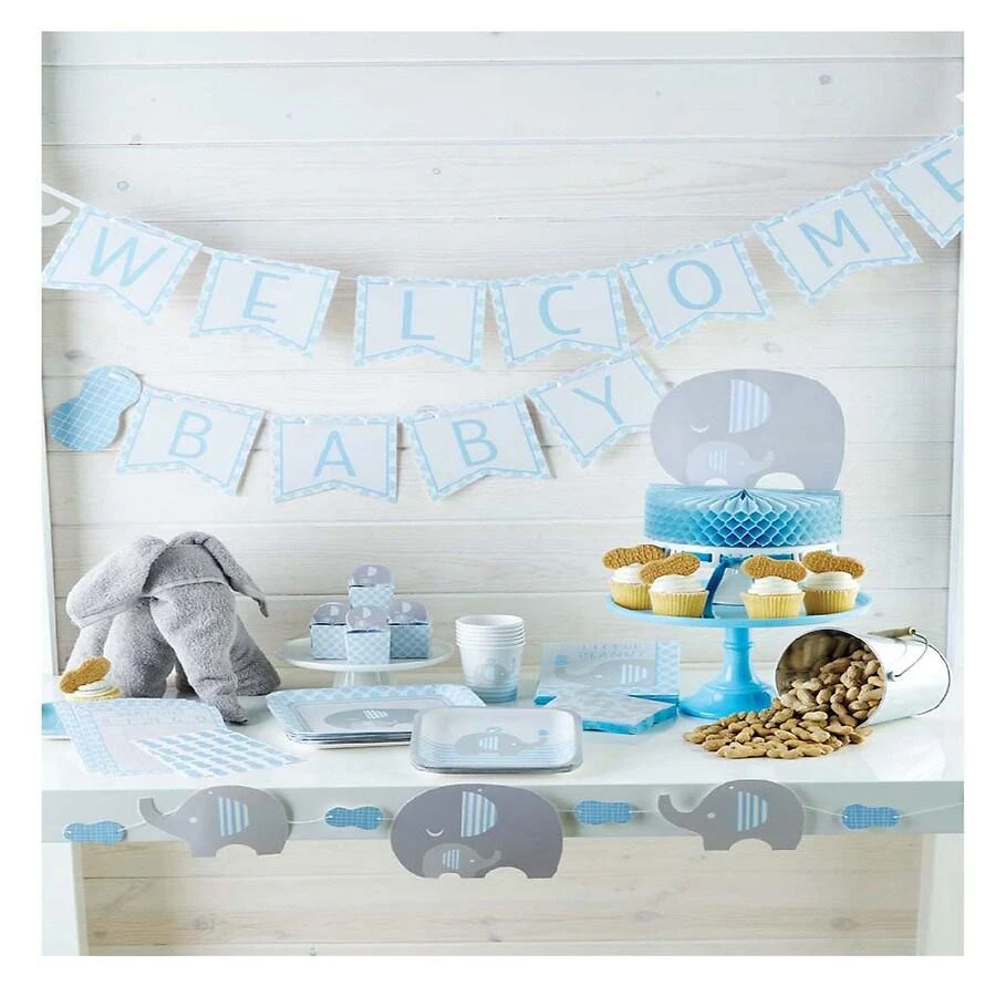商品Creative Converting|Boy Elephant Baby Shower Decor Kit,价格¥177,第1张图片