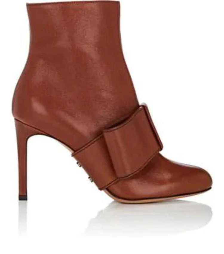 商品Valentino|Half-Bow Leather Ankle Boots,价格¥3489,第1张图片