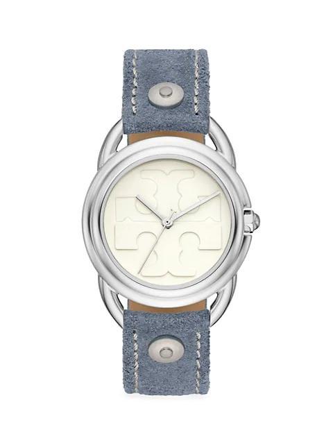 商品Tory Burch|The Miller Stainless Steel & Leather Strap Watch,价格¥1870,第1张图片