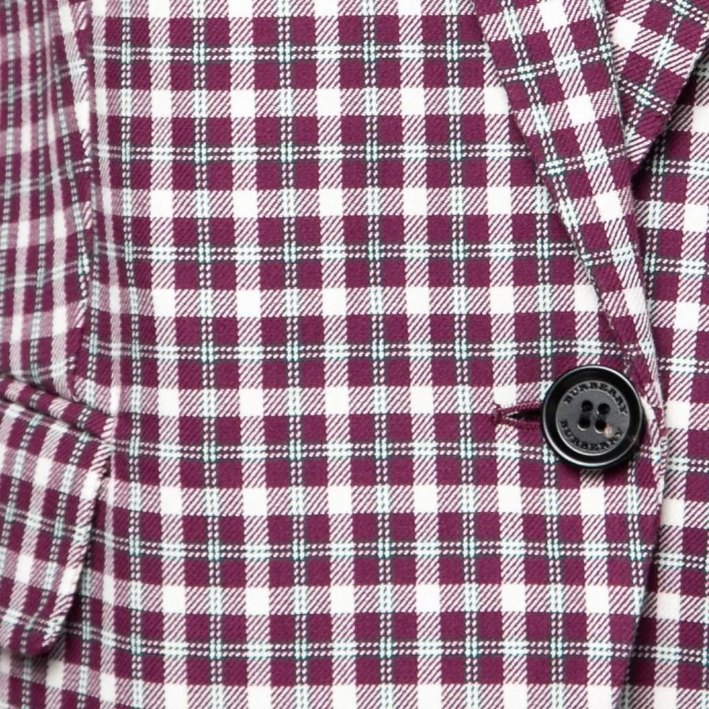 商品Burberry|Burberry Burgundy Checkered Cotton Jacket S,价格¥4489,第3张图片详细描述