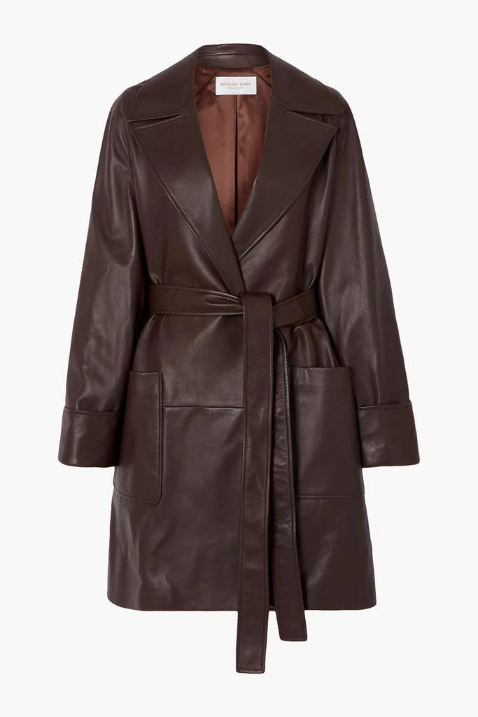 商品Michael Kors|Naomi belted leather trench coat,价格¥5621,第3张图片详细描述