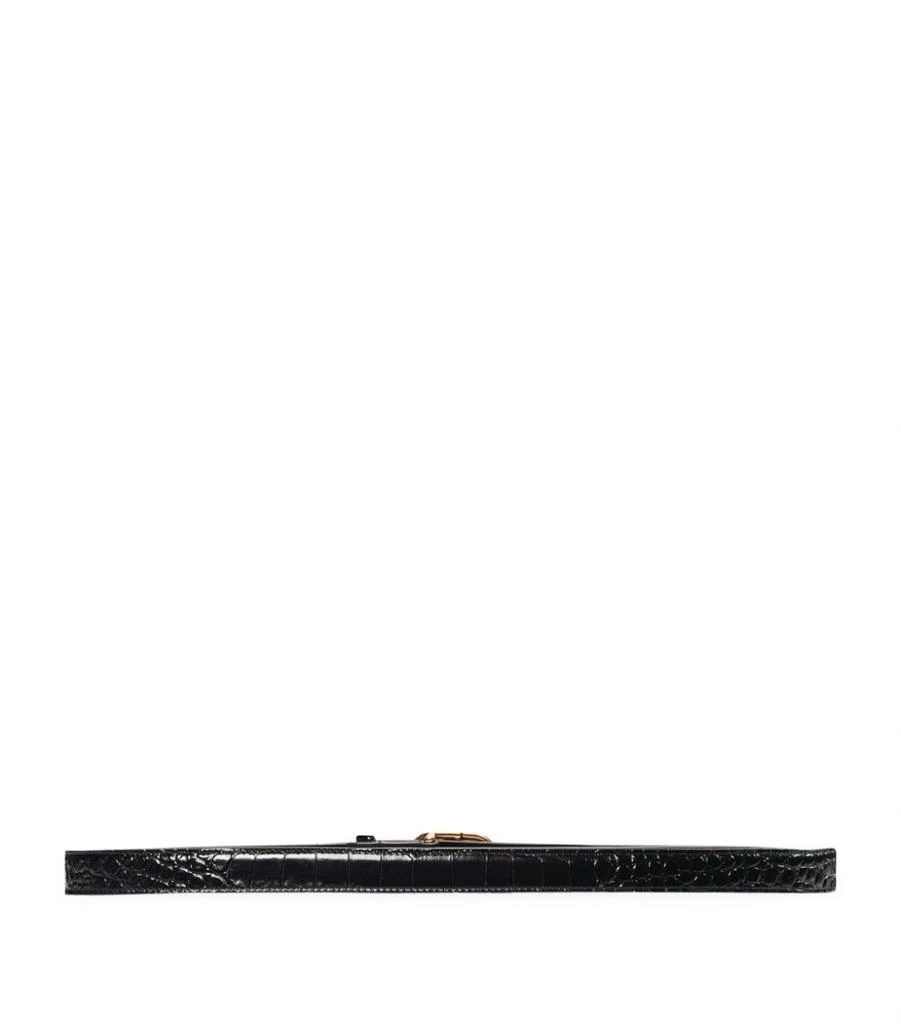 商品Balenciaga|Leather BB Logo Thin Belt,价格¥3750,第2张图片详细描述