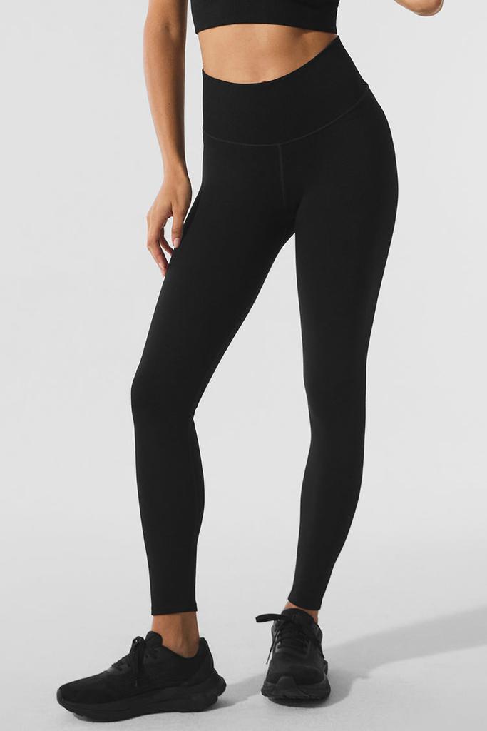 Alo Seamless Winter Warm Plush High-Waist 7/8 Legging - Black