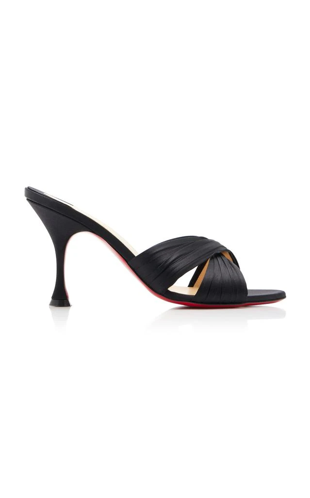 商品Christian Louboutin|Christian Louboutin - Nicol Is Back 85mm Crepe Satin Sandals - Black - IT 37 - Moda Operandi,价格¥6043,第1张图片