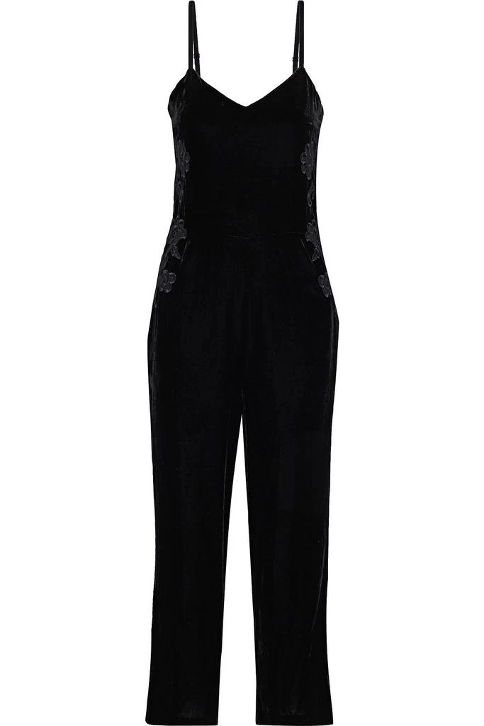 商品Sandro|Emilia embroidered velvet jumpsuit,价格¥1005,第1张图片