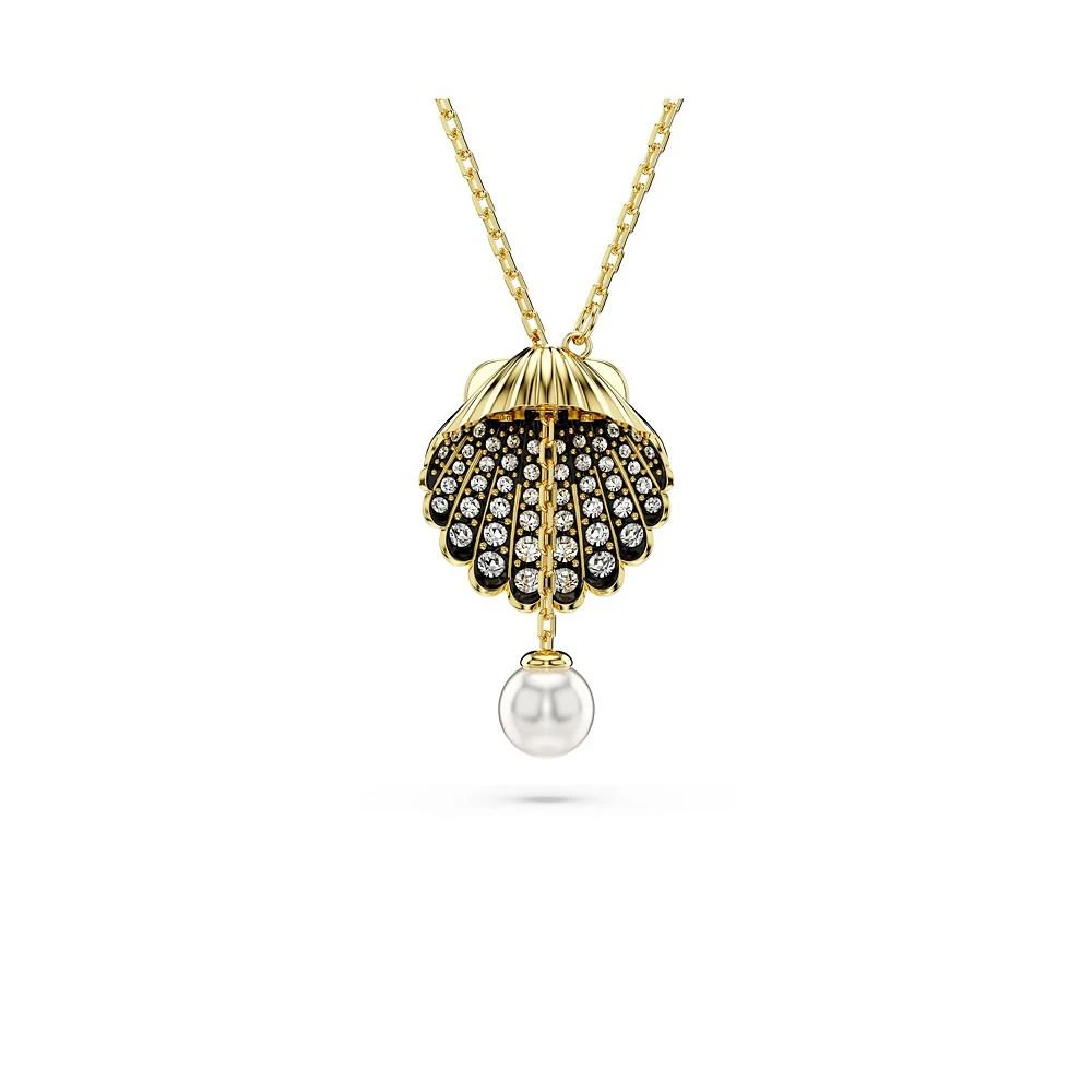 商品Swarovski|Crystal Swarovski Imitation Pearl, Shell, White, Gold-Tone Idyllia Y Pendant Necklace,价格¥1389,第1张图片
