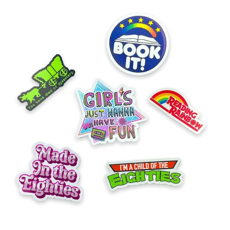 商品Ottos Grotto :: Stickers For Your Stuff|Eighties Kids Sticker 3 Pack Including Book It! Reading Rainbow Oregon Trail Vintage Designs From 1980s 1990s, Eighties Stickers,价格¥99,第1张图片