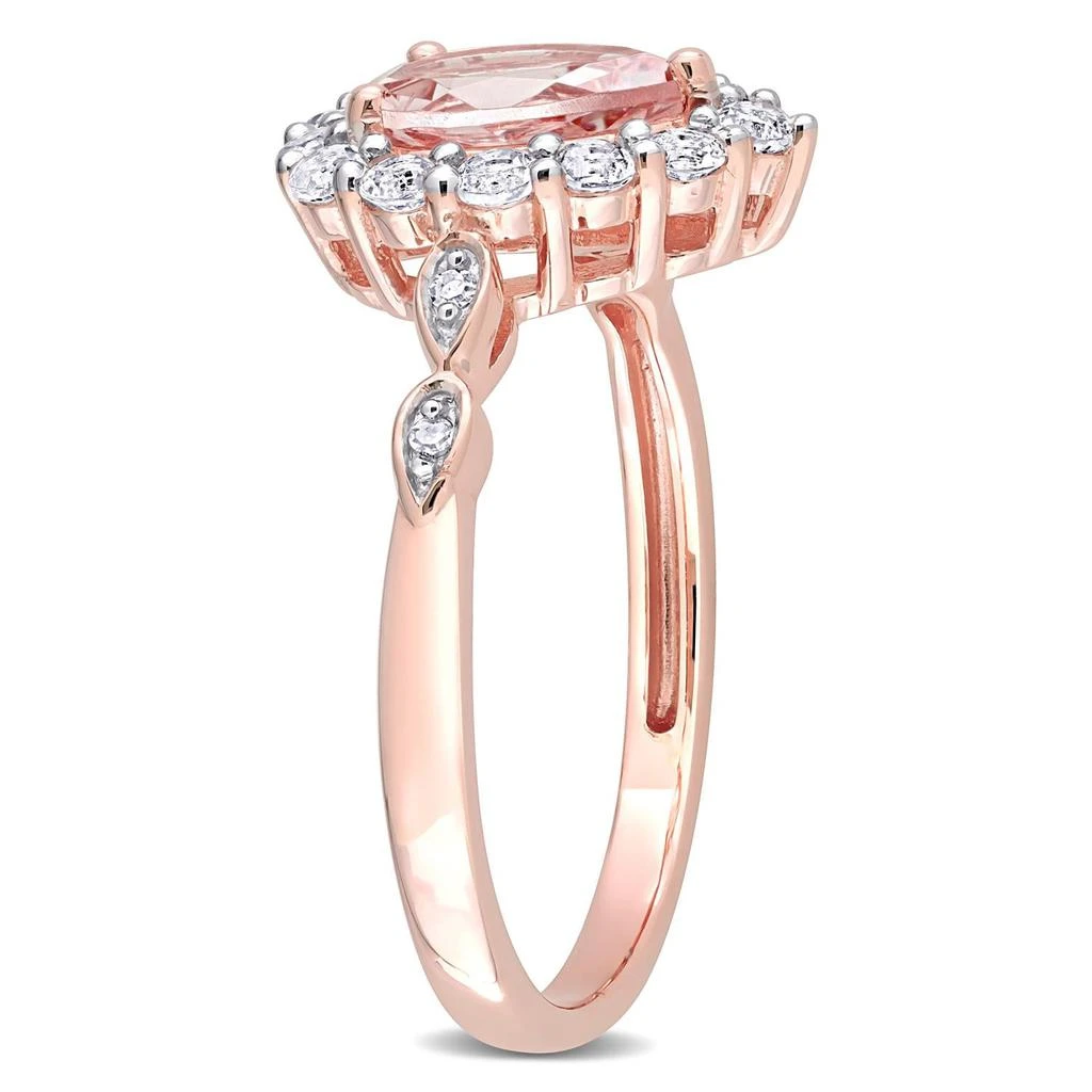 商品Julianna B|10k Rose Gold Morganite White Topaz and Diamond Accent Ring,价格¥5053,第2张图片详细描述