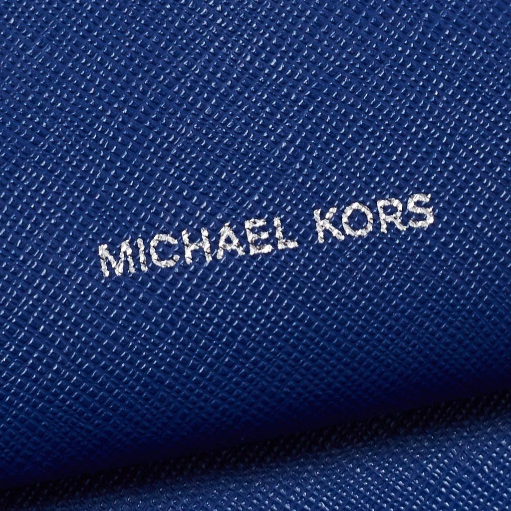 Michael Kors Blue Leather Jet Set Zip Around Wristlet Wallet商品第8张图片规格展示