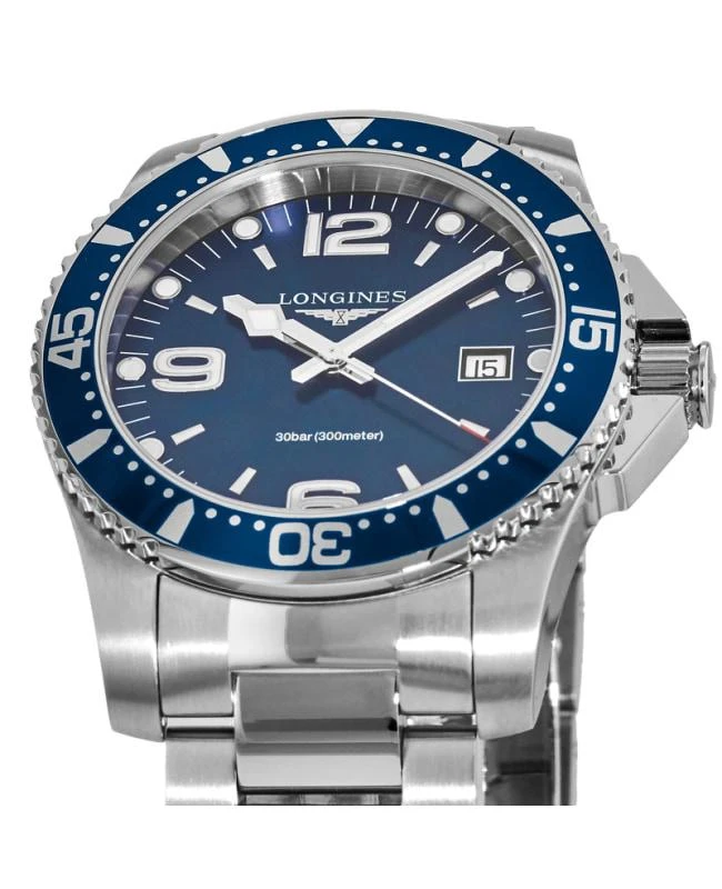 商品Longines|Longines HydroConquest Quartz 41mm Blue Dial Steel Men's Watch L3.740.4.96.6,价格¥6602,第2张图片详细描述