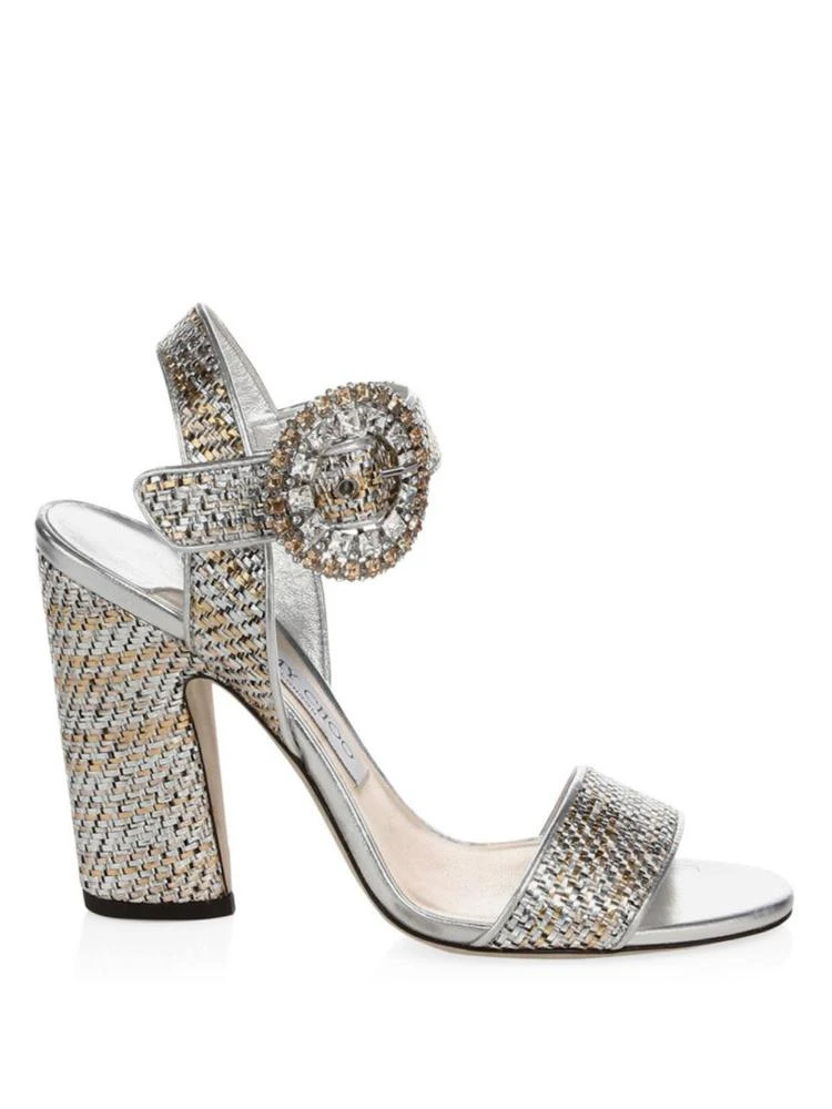 商品Jimmy Choo|Jimmy Choo - Mischa Metallic Ankle-Strap Sandals,价格¥2923,第5张图片详细描述