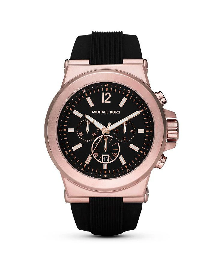 商品Michael Kors|Black & Rose Gold Tone Watch, 45mm,价格¥935,第1张图片