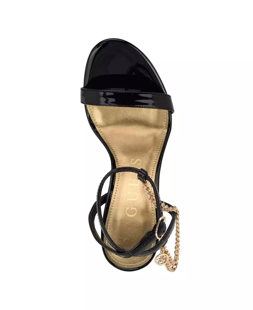 商品GUESS|Women's Miamy Open Toe Chain Detail Stiletto High Heel Sandals,价格¥484,第4张图片详细描述