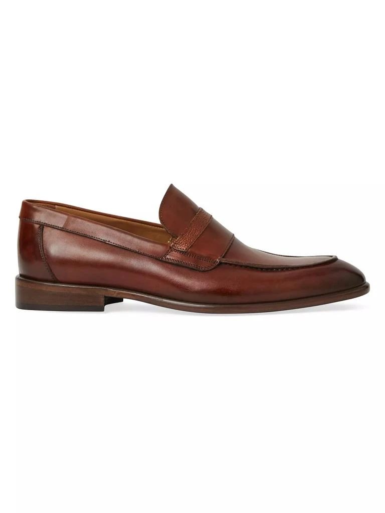 商品Bruno Magli|Silvestro Burnished Leather Loafers,价格¥2933,第1张图片