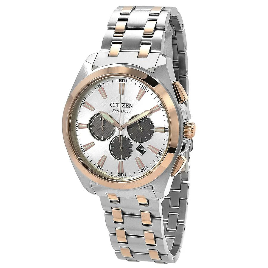 商品Citizen|Peyten Chronograph Eco-Drive Silver Dial Two-Tone Men's Watch CA4516-59A,价格¥2360,第1张图片